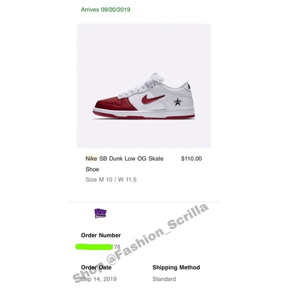 SUPREME x NIKE SB Dunk Low (Red/white) - Picture 13 of 14